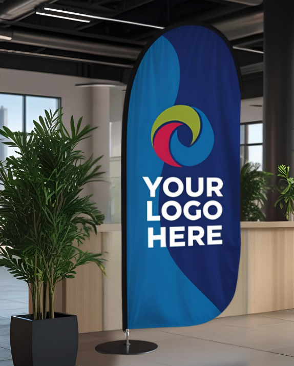 Flag GOCCIA Aluminium da INTERNO - stampa digitale lugano - marino adv